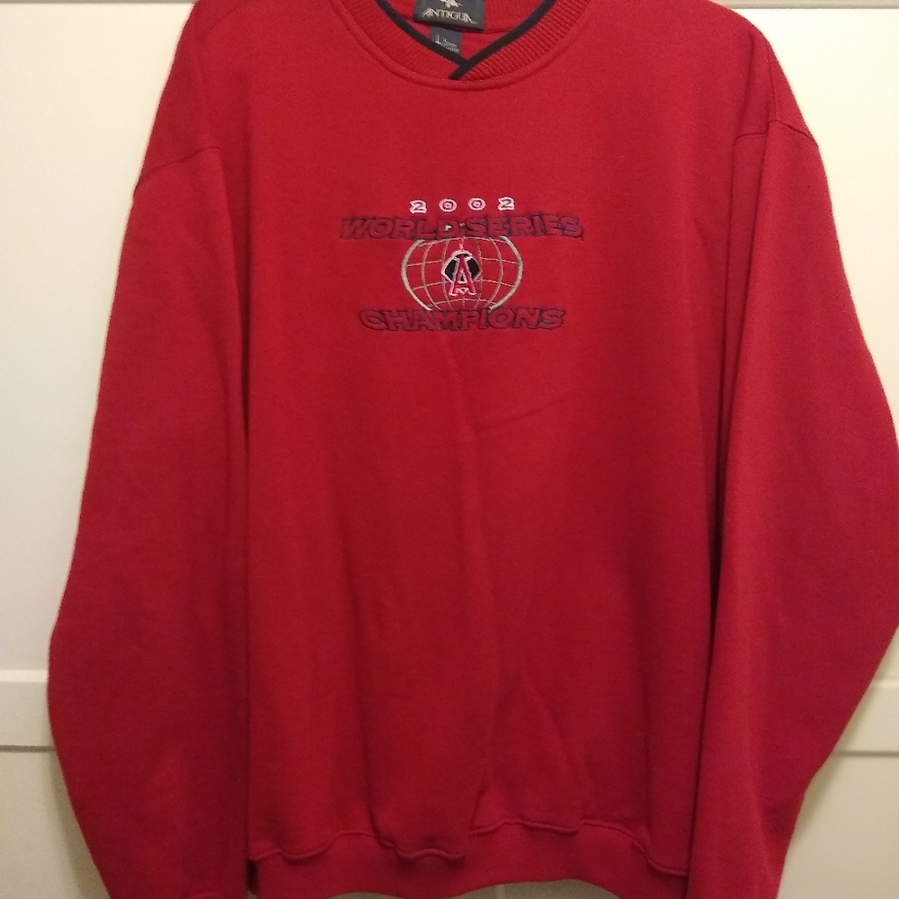 "Vintage" 2002 Angels World Series Pull-Over "Red" "Large"
